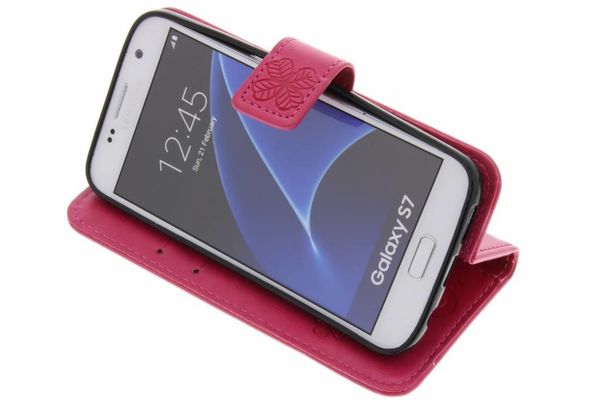 Etui de téléphone Fleurs de Trèfle Samsung Galaxy S7 - Rose