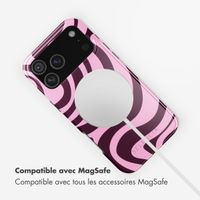 Selencia Coque arrière Vivid avec MagSafe Apple iPhone 17 Pro Max - Wavy Swirl Pink Plum
