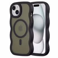 Selencia Coque arrière Wavy avec MagSafe Apple iPhone 15 - Noir