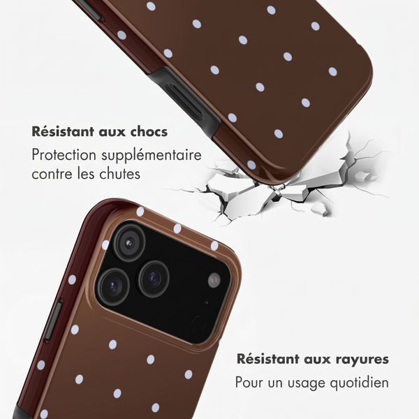 Selencia Coque arrière Vivid avec MagSafe Apple iPhone 17 Pro - Happy Dots Chocolate