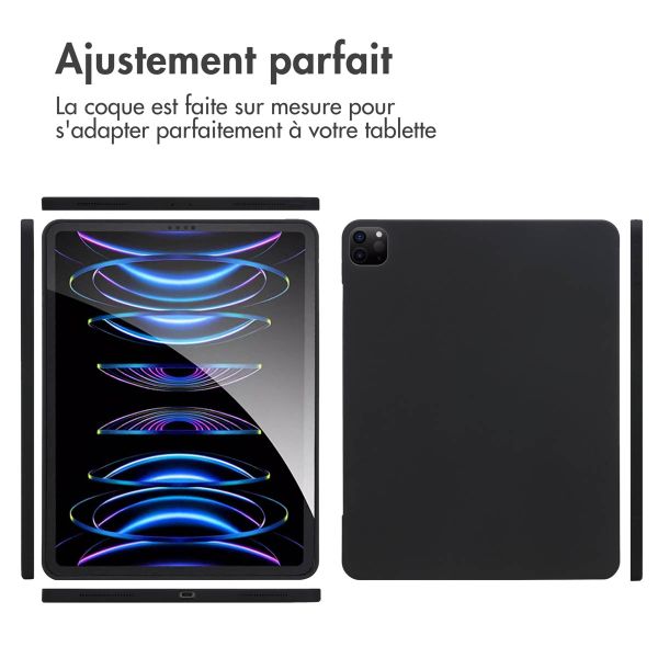 Accezz Coque Liquid Silicone avec porte-stylet Apple iPad Pro 12.9 (2022) / Pro 12.9 (2021) / Pro 12.9 (2020) - Noir