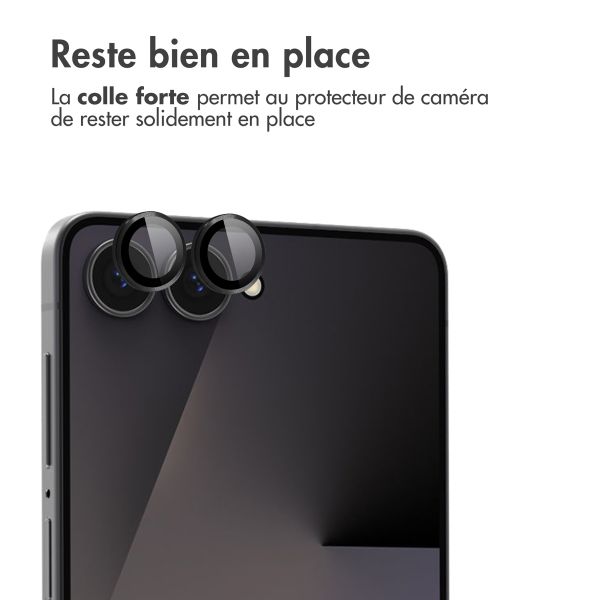 imoshion Protection Caméra en verre trempé 2 Pack Samsung Galaxy Z Flip 7 - Noir