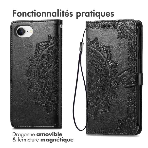 imoshion Etui de téléphone portefeuille Mandala iPhone SE 4 - Noir