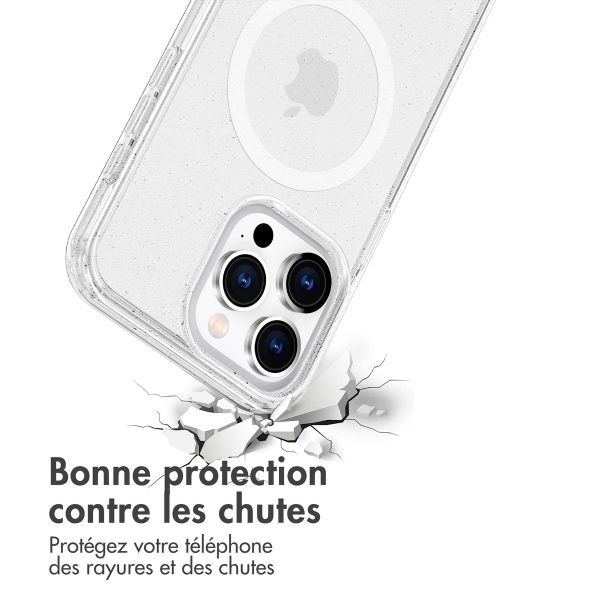 imoshion Coque Pailletée avec MagSafe Apple iPhone 15 Pro - Paillettes Transparent