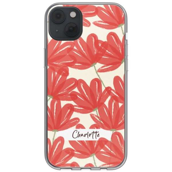 Coque personnalisée avec des fleurs iPhone 14 - Transparent