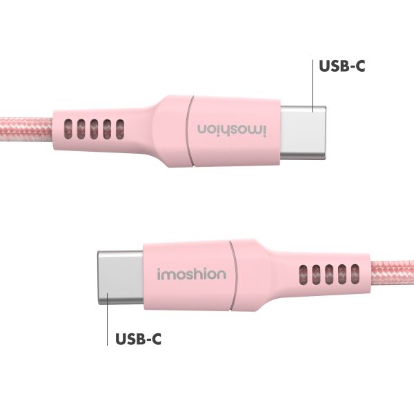 imoshion Braided USB-C vers câble USB-C - 2 mètre - Rose