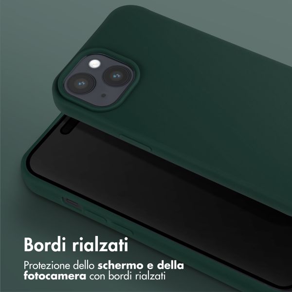 Selencia Coque silicone avec cordon amovible Apple iPhone 15 - Vert foncé