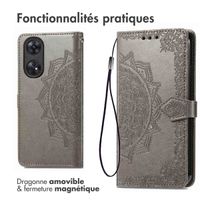 imoshion Etui de téléphone portefeuille Mandala Oppo Reno 8 T (4G) - Gris