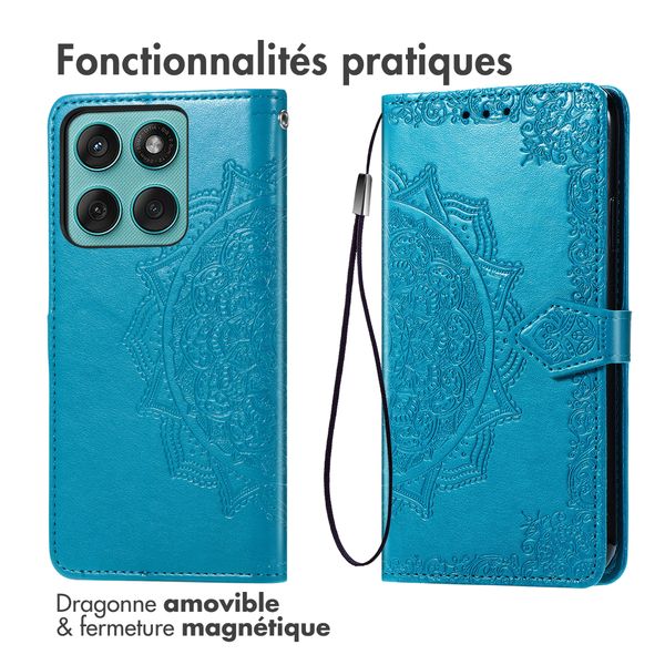 imoshion Etui de télephone Mandala Motorola Edge 60 Pro - Turquoise