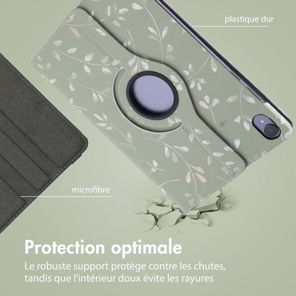 imoshion Coque tablette Design rotatif à 360° Samsung Galaxy Tab S11 - Green Flowers