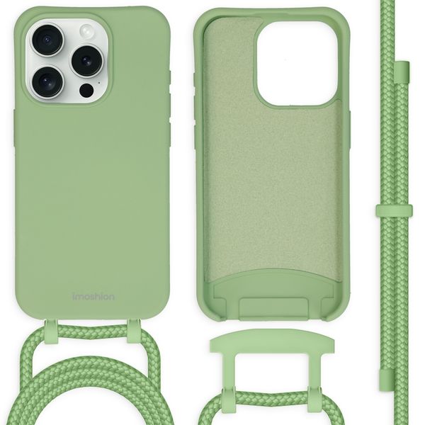 imoshion Coque de couleur avec cordon amovible iPhone 15 Pro - Vert