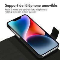 Accezz Étui de téléphone portefeuille en cuir de qualité supérieure 2 en 1 iPhone 14 Plus - Noir