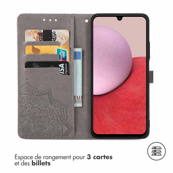 imoshion Etui de téléphone portefeuille Mandala Samsung Galaxy A14 (5G/4G) - Gris