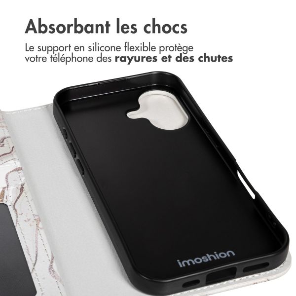 imoshion Étui de télephone portefeuille Design Apple iPhone 17 - Sandy Marble