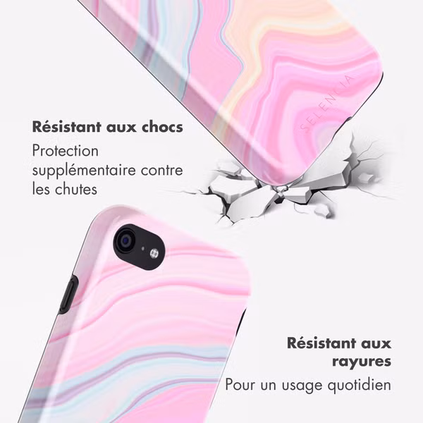 Selencia Coque arrière Vivid Apple iPhone SE (2022 / 2020) / 8 / 7 - Pastel Lipstick Marble