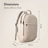 Accezz Leather Sac à dos ordinateur 16 pouces - Beige