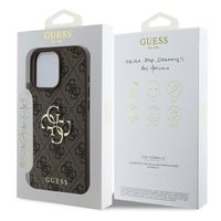 Guess Coque 4G Metal Logo Backcover Apple iPhone 16 Pro Max - Marron