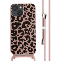 imoshion Coque design en silicone avec cordon Apple iPhone 13 Mini - Animal Pink