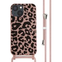 imoshion Coque design en silicone avec cordon iPhone 13 Mini - Animal Pink