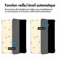 imoshion Coque tablette Design Trifold Samsung Galaxy Tab S9 11.0 pouces / S10 Lite / S10 FE / S9 FE 10.9 pouces - Garden Stripes