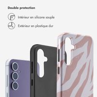 Selencia Coque arrière Vivid Samsung Galaxy S23 FE - Colorful Zebra Old Pink