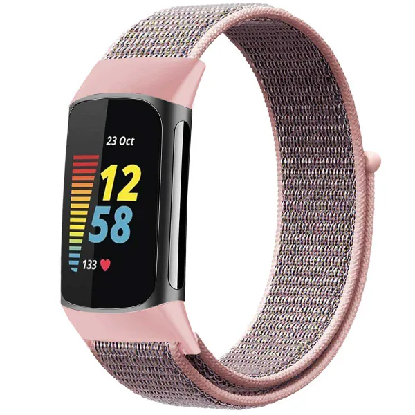 imoshion Bracelet en nylon le Fitbit Charge 5 - Taille S - Rose