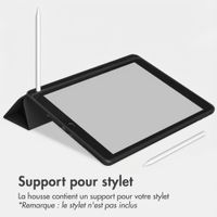 Accezz Coque tablette portefeuille Smart Silicone Apple iPad 9 (2021) 10.2 pouces / iPad 8 (2020) 10.2 pouces / iPad 7 (2019) 10.2 pouces - Noir