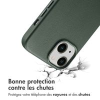 Accezz Coque arrière en cuir avec MagSafe Apple iPhone 14 - Cedar Green