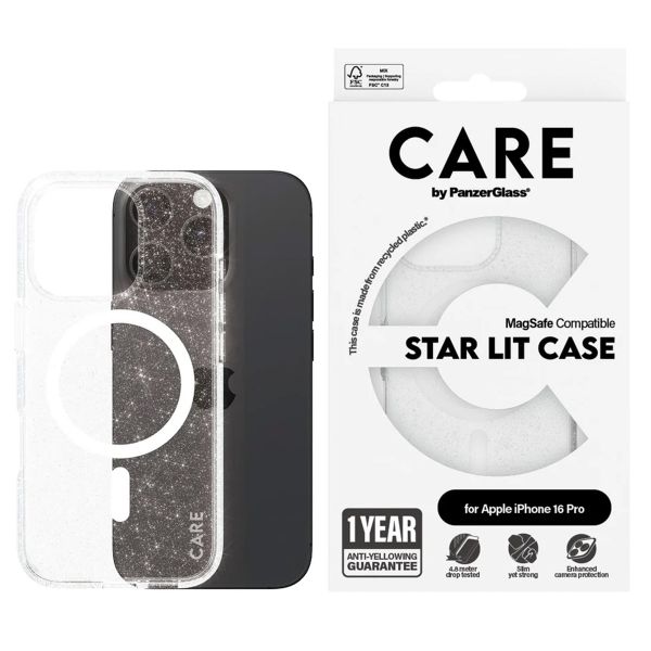 CARE by PanzerGlass Coque Star Lit avec MagSafe Apple iPhone 16 Pro - Star Lit