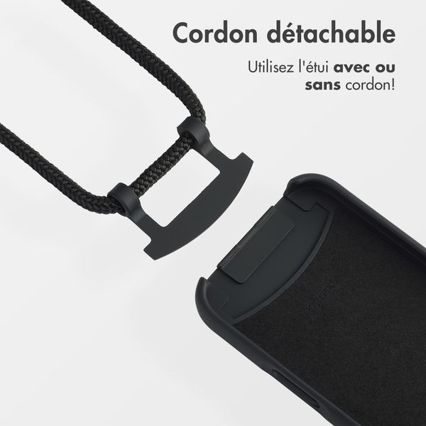 imoshion Coque arrière Color avec cordon amovible et MagSafe Apple iPhone 16 Pro - Noir