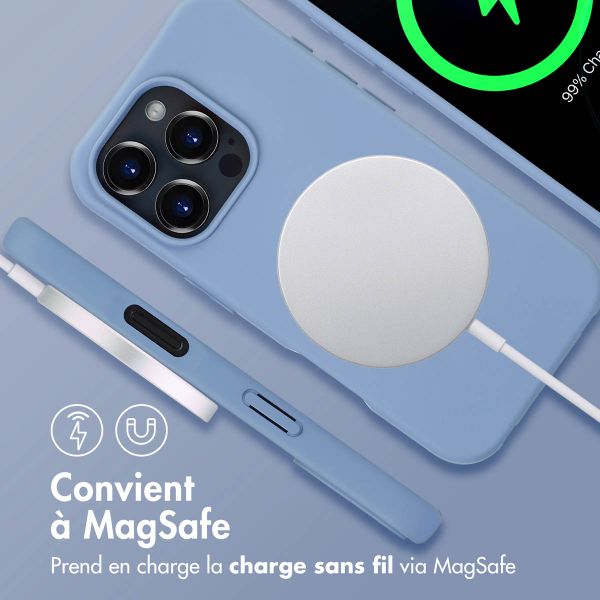 imoshion Coque arrière Color avec cordon amovible et MagSafe Apple iPhone 16 Pro Max - Ash Blue