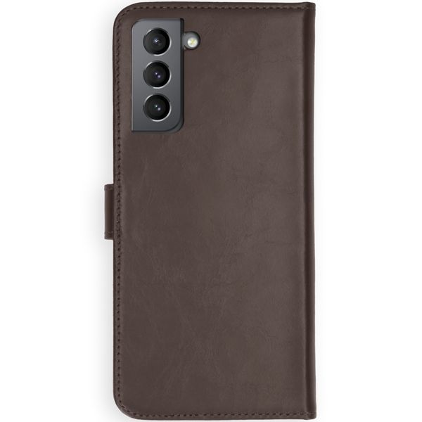 Selencia Étui portefeuille en cuir véritable Samsung Galaxy S21 - Marron