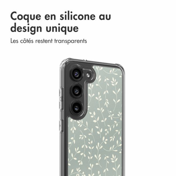 imoshion Coque Design Samsung Galaxy S23 - Smoke Green Flowers
