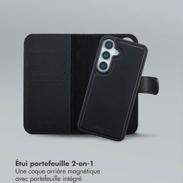 Selencia Étui portefeuille amovible Olyn avec MagSafe Samsung Galaxy S24 / S25 - Noir