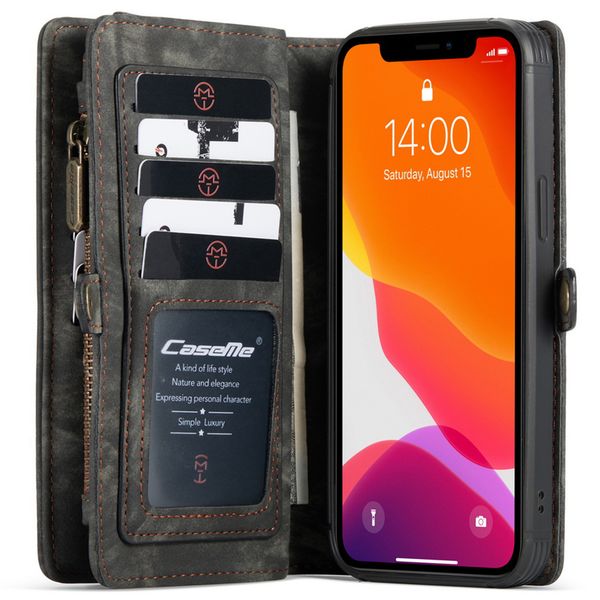 CaseMe Etui de téléphone de luxe en cuir deux iPhone 12 Pro Max