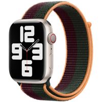 Apple Bracelet Sport Loop Apple Watch Series 1 t/m 9 / SE (38/40/41 mm) | Series 10 / 11 (42 mm) - Dark Cherry/Forest Green