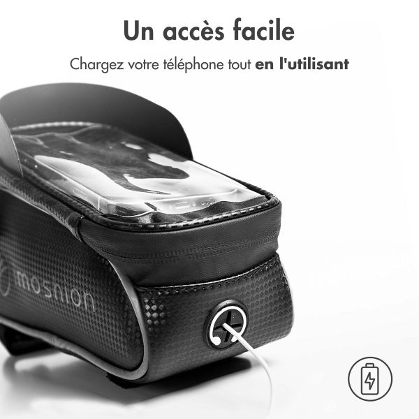 imoshion Support de téléphone pour vélo - Avec pochette - Universel - Cadre de vélo - Noir