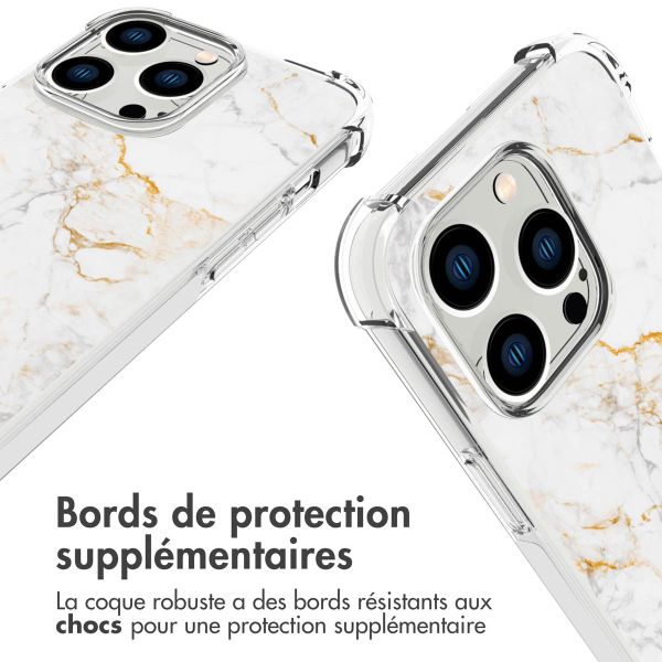 imoshion Coque Design avec cordon iPhone 14 Pro - White Marble