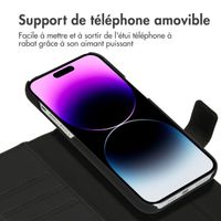 Accezz Étui de téléphone portefeuille en cuir de qualité supérieure 2 en 1 iPhone 14 Pro Max - Noir