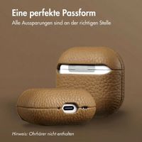 Accezz Coque en cuir véritable  Apple Airpods 4 - Taupe