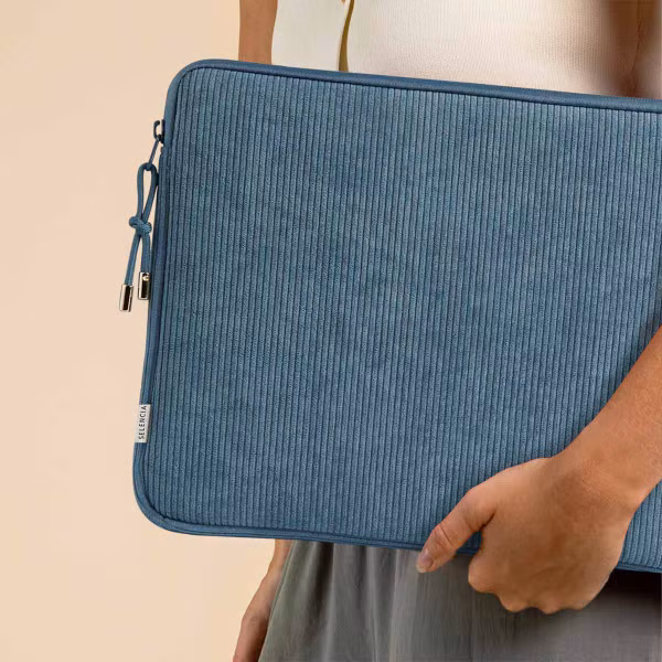 Selencia Pochette ordinateur Corduroy 15-16 pouces - Slate Blue