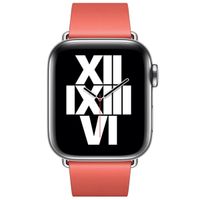 Apple Bracelet Leather Band Modern Buckle Apple Watch Series 1 t/m 9 / SE (38/40/41 mm) | Series 10 / 11 (42 mm) - Taille M - Pink Citrus