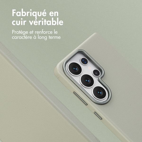 Accezz Coque arrière en cuir avec MagSafe Samsung Galaxy S26 Ultra - Light Grey