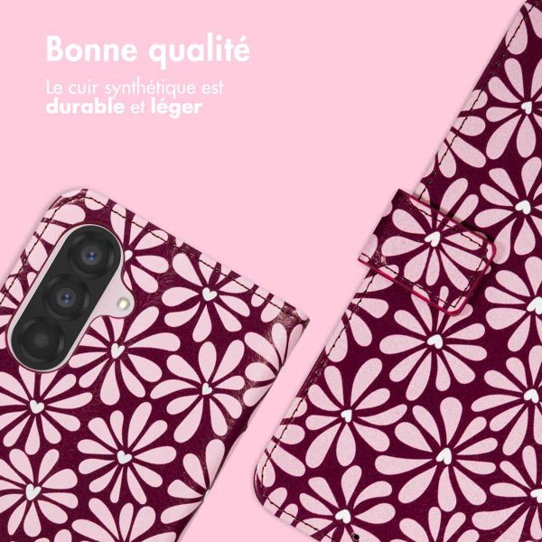 imoshion Étui de télephone portefeuille Design Samsung Galaxy A36 - Bloom Love Blush