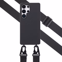 Selencia Coque silicone avec cordon amovible Samsung Galaxy S25 Ultra - Noir