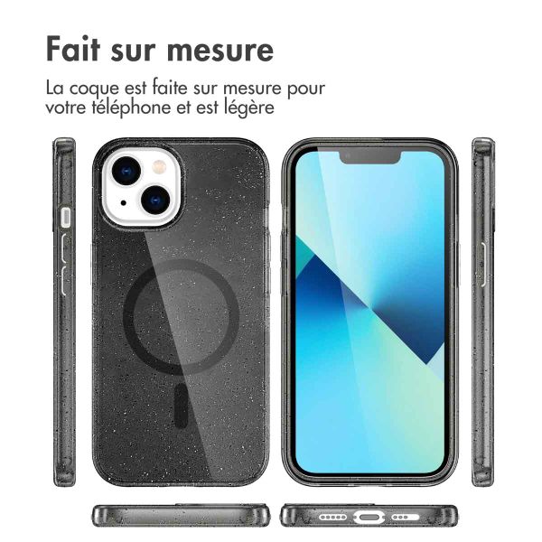 imoshion Coque Pailletée avec MagSafe Apple iPhone 14 - Glitter Noir