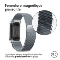 imoshion Bracelet magnétique milanais le Fitbit Charge 5 / Charge 6 - Taille S - Space Gray