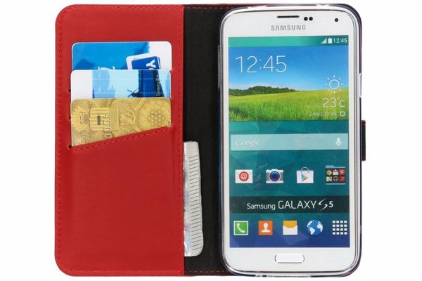 Selencia Étui de téléphone portefeuille en cuir véritable Galaxy S5 (Plus) / Neo