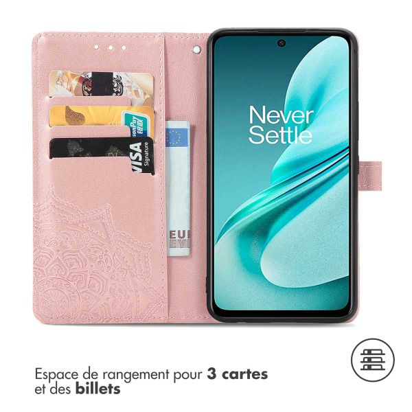 imoshion Etui de téléphone portefeuille Mandala OnePlus Nord N30 SE - Rose Dorée