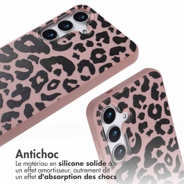 imoshion Coque design en silicone avec cordon Samsung Galaxy S25 - Animal Pink